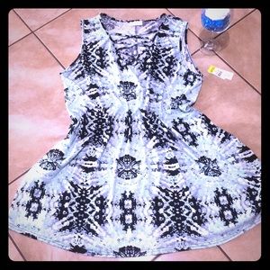 Aqua and Black Dress with Pockets